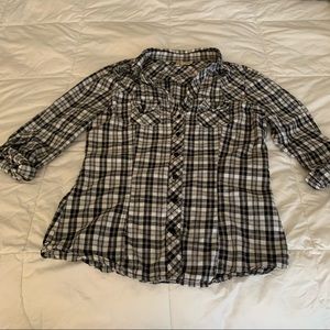 Passport Juniors Plaid Blouse